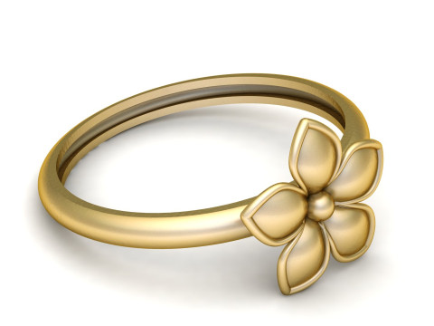 FLOWER RING ELEGANT 3D PRINTABLE MODEL FOR JEWELRY Modelo de impresión 3D