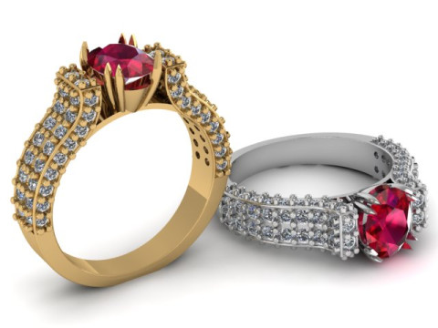 Luxury Engagement Ring 3d Printable Model Model do druku 3D