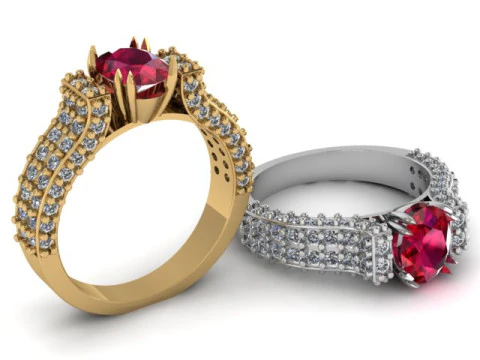 Luxury Engagement Ring 3d Printable Model 3D Print Model