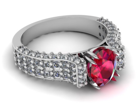 Luxury Engagement Ring 3d Printable Model Model do druku 3D