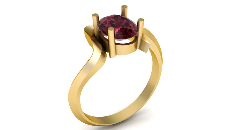 SOLITAIRE RING FOR WOMEN 3D PRINTABLE MODEL 3D 프린트 모델 .c4d .max .obj .3ds .fbx .stl .blend 