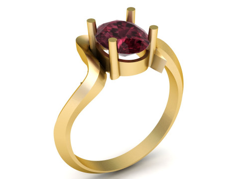 SOLITAIRE RING FOR WOMEN 3D PRINTABLE MODEL 3D 프린트 모델