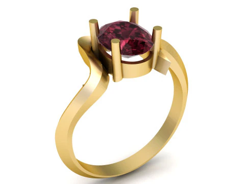 SOLITAIRE RING FOR WOMEN 3D PRINTABLE MODEL 3D Print Model