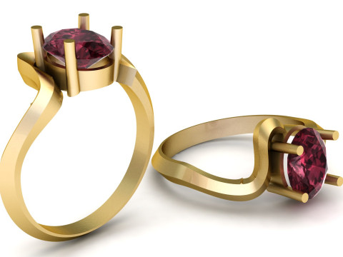 SOLITAIRE RING FOR WOMEN 3D PRINTABLE MODEL 3D 프린트 모델