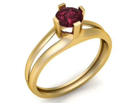 ソリティア婚約指輪 3D 印刷可能モデル 3Dプリントモデル