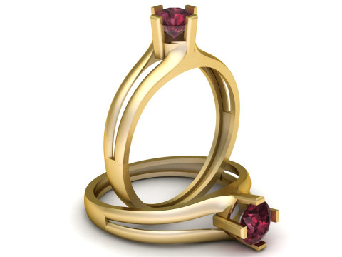 Solitaire Engagement Ring 3d Printable Model 3D Print Model