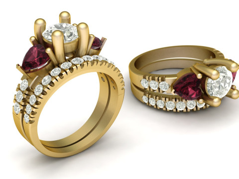STYLISH SOLITAIRE RING 3D PRINTABLE MODEL Model Cetak 3D
