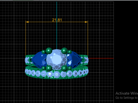 STYLISH SOLITAIRE RING 3D PRINTABLE MODEL Model Cetak 3D