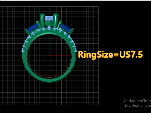 STYLISH SOLITAIRE RING 3D PRINTABLE MODEL Model Cetak 3D