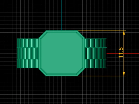 STYLISH WATCH RING FOR MEN 3D PRINTABLE MODEL 3D Print Model