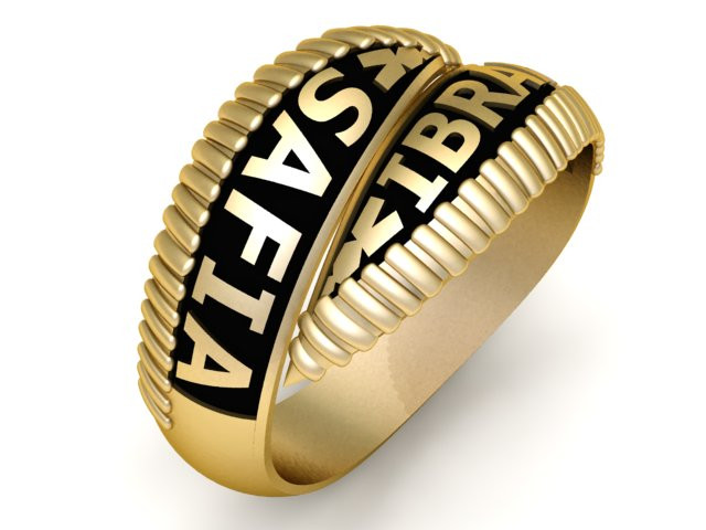 STYLISH ALPHABET NAMES RING FOR WOMEN 3D PRINTABLE MODEL 3D Baskı Modeli .c4d .max .obj .3ds .fbx .stl .blend 