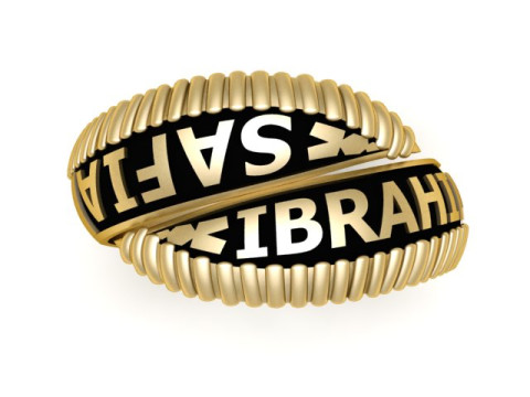 STYLISH ALPHABET NAMES RING FOR WOMEN 3D PRINTABLE MODEL 3D Baskı Modeli