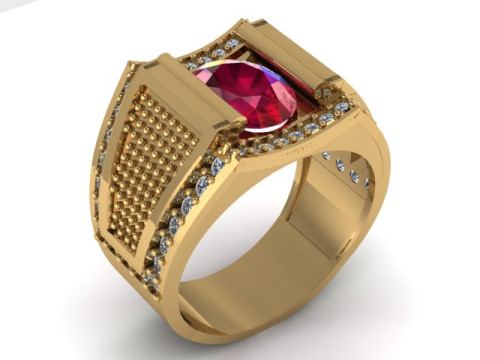 HIP HOP MENS FASHION RING 3D PRINTABLE MODEL 3Dプリントモデル