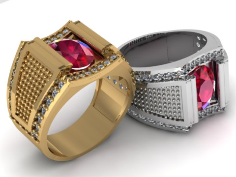 HIP HOP MENS FASHION RING 3D PRINTABLE MODEL 3D प्रिंट मॉडल