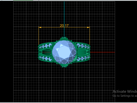 LUXURY SOLITAIRE ENGAGEMENT RING 3D PRINTABLE MODEL 3Dプリントモデル