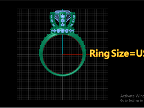 LUXURY SOLITAIRE ENGAGEMENT RING 3D PRINTABLE MODEL 3Dプリントモデル