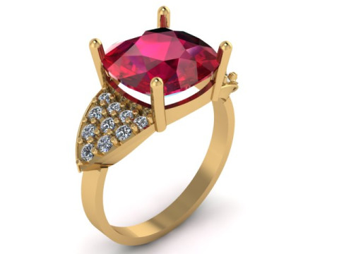 LUXURY ENGAGEMENT RING FOR WOMEN 3D PRINTABLE MODEL Model do druku 3D