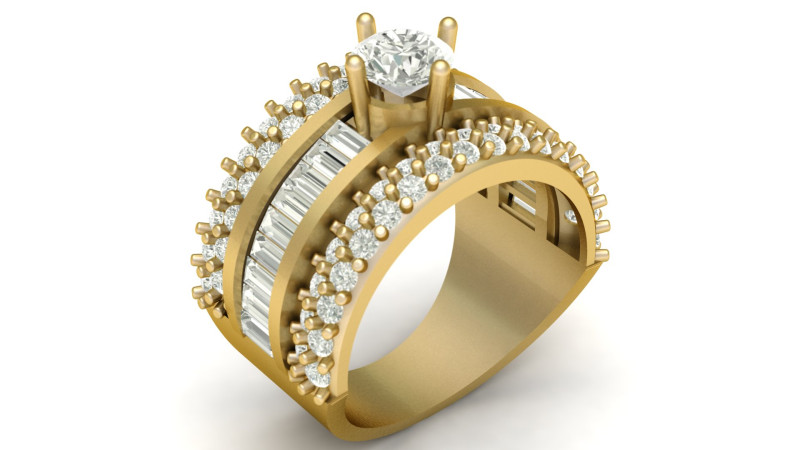 FASHION HIP HOP DIAMOND RING 3D PRINTABLE MODEL Modelo de Impressão 3D .c4d .max .obj .3ds .fbx .stl .blend 