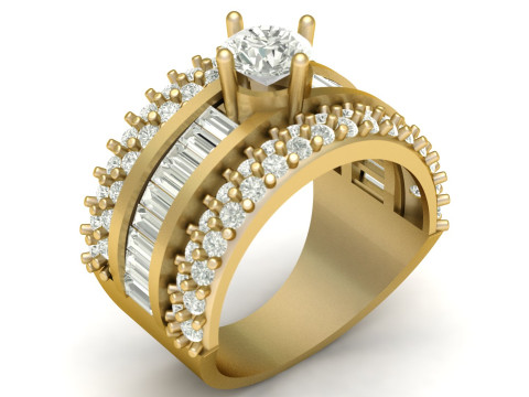 FASHION HIP HOP DIAMOND RING 3D PRINTABLE MODEL Model do druku 3D