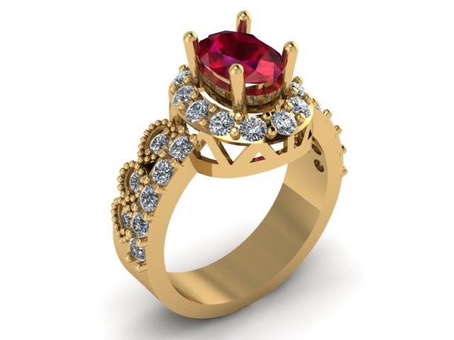 ENGAGEMENT RING 3D PRINTABLE MODEL 3Dプリントモデル .c4d .max .obj .3ds .fbx .stl .blend 
