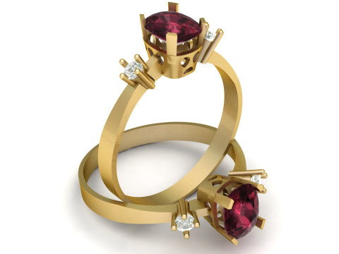 WOMEN ENGAGEMENT RING 3D PRINTABLE MODEL 3D Print Model