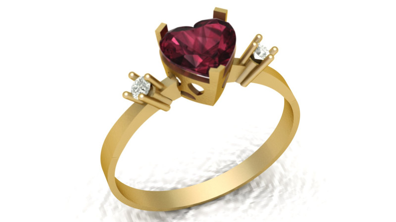 HEART LOVE RING 3D PRINTABLE MODEL 3D 프린트 모델 .c4d .max .obj .3ds .fbx .stl .blend 