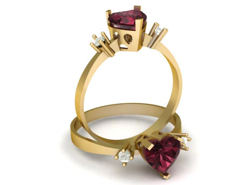 HEART LOVE RING 3D PRINTABLE MODEL 3D Print Model