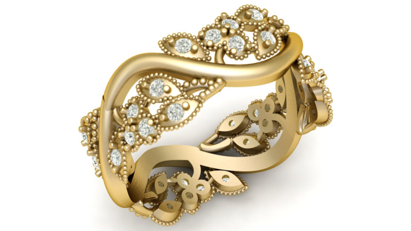 LUXURY FILIGIREE RING 3D PRINTABLE MODEL Model Cetak 3D .c4d .max .obj .3ds .fbx .stl .blend 
