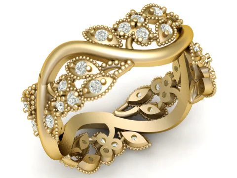 高級フィリグリーリング 3D 印刷可能モデル 3Dプリントモデル