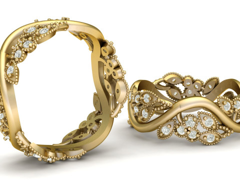 LUXURY FILIGIREE RING 3D PRINTABLE MODEL Model Cetak 3D