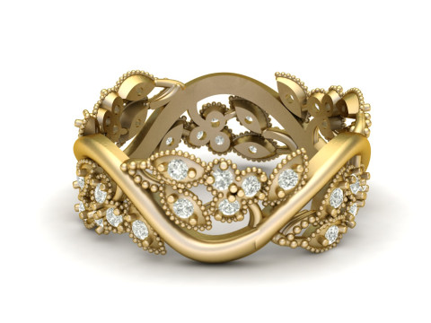 LUXURY FILIGIREE RING 3D PRINTABLE MODEL Model Cetak 3D