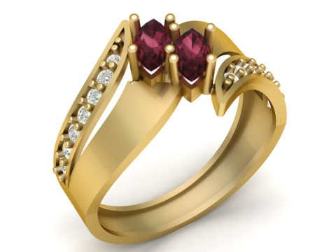 LUXURY DIMOND ENGAGEMENT RING 3D PRINTABLE MODEL 3D-Druckmodell