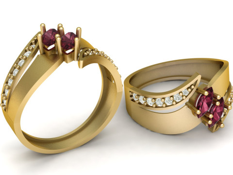 LUXURY DIMOND ENGAGEMENT RING 3D PRINTABLE MODEL 3D Print Model