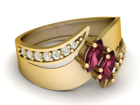 LUXURY DIMOND ENGAGEMENT RING 3D PRINTABLE MODEL 3D Print Model