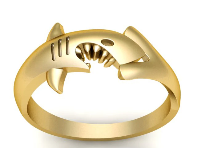 STYLISH SHARK FASHION MEN RING 3D PRINTABLE MODEL 3D Print Model .c4d .max .obj .3ds .fbx .stl .blend