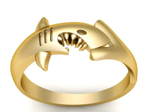 STYLISH SHARK FASHION MEN RING 3D PRINTABLE MODEL 3Dプリントモデル