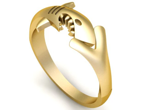 STYLISH SHARK FASHION MEN RING 3D PRINTABLE MODEL 3D Print Model