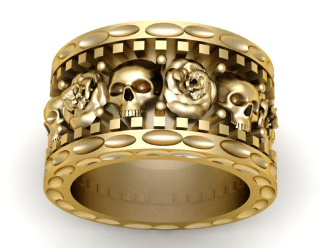 HIP HOP MENS FASHION RING 3D PRINTABLE MODEL Modelo de impresión 3D