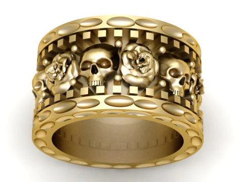 嘻哈男士时尚戒指 3D 打印模型 3D 打印模型