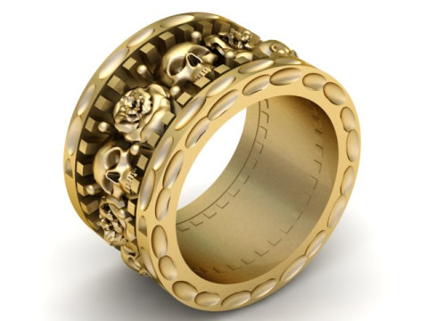 HIP HOP MENS FASHION RING 3D PRINTABLE MODEL 3D-Druckmodell