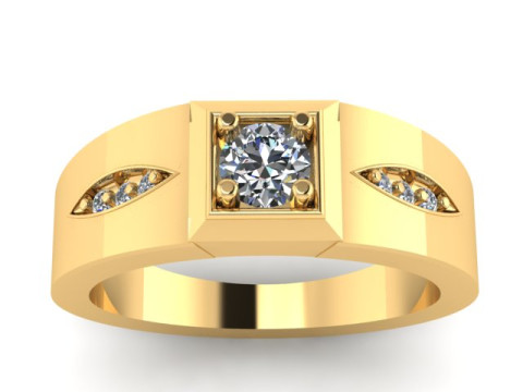 LUXURY MENS FASHION DIMOND RING 3D PRINTABLE MODEL Modelo de Impressão 3D