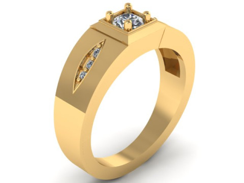 LUXURY MENS FASHION DIMOND RING 3D PRINTABLE MODEL Modelo de Impressão 3D