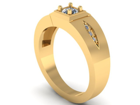 LUXURY MENS FASHION DIMOND RING 3D PRINTABLE MODEL Modelo de Impressão 3D