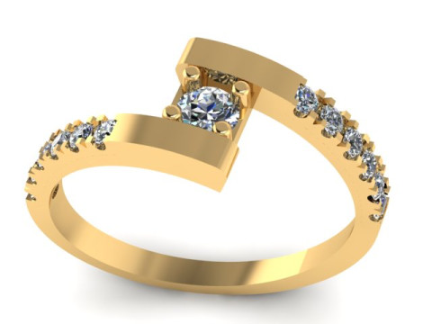 SOLITAIRE DIMOND RING 3D PRINTABLE MODEL Modelo de Impressão 3D