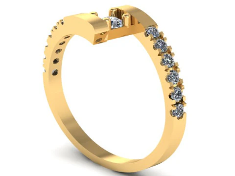 SOLITAIRE DIMOND RING 3D PRINTABLE MODEL 3D Print Model