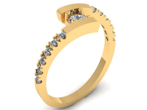 SOLITAIRE DIMOND RING 3D PRINTABLE MODEL 3D Print Model