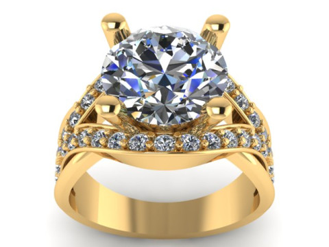 LUXURY ENGAGEMENT DIMOND RING 3D PRINTABLE MODEL 3Dプリントモデル