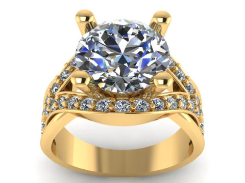 豪華なエンゲージメント ダイヤモンド リング 3D 印刷可能モデル 3Dプリントモデル