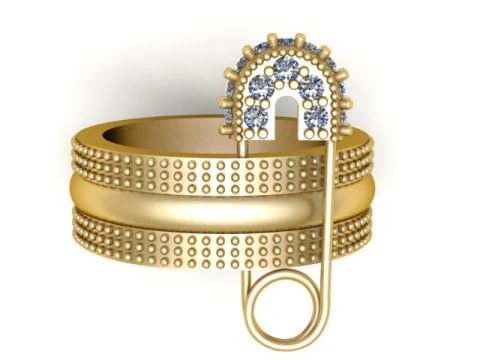 SAFETY PIN FOR WOMEN RING 3D PRINTABLE MODEL 3D Print Model