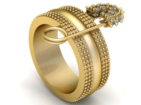 SAFETY PIN FOR WOMEN RING 3D PRINTABLE MODEL 3D Print Model